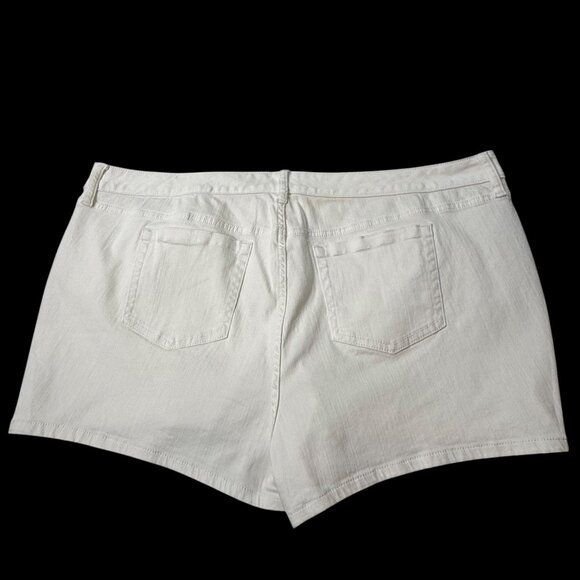 Torrid White Denim Shorts Lace Up Pockets Women’s 24 - Picture 5 of 9
